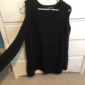 Black sweater with shoulders cut out